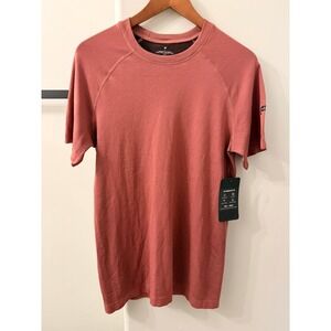 Fabletics Training Day Tee Mens Small Rust Red Short Sleeve Performance Shirt